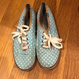 Light blue polka-dot keds size 6.5